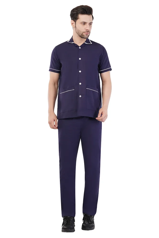 Mens Staff Uniform Apron Collar